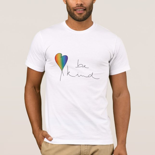 Var snäll, Tee, Kindness, Kärlek, Regnbåge, T-shir T Shirt (Framsida)