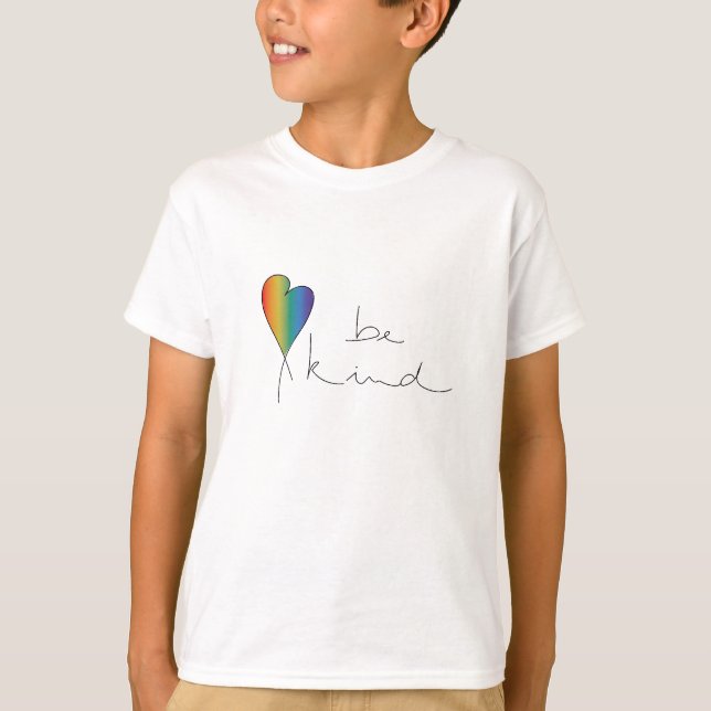 Var snäll, Tee, Kindness, Kärlek, Regnbåge, T-shir T Shirt (Framsida)