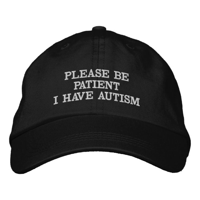 Var Snäll Vänta Jag Har Autism Broderad Hatt  Keps (Framsida)