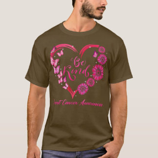 Var snälla mot hjärtsolrosblommor, bröstcancer t shirt
