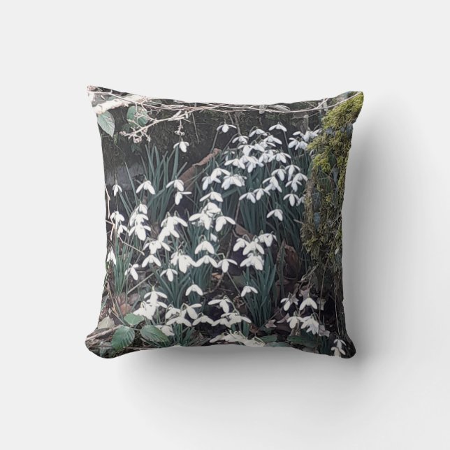 Vår Snowdrops Cushion Kudde (Framsida)