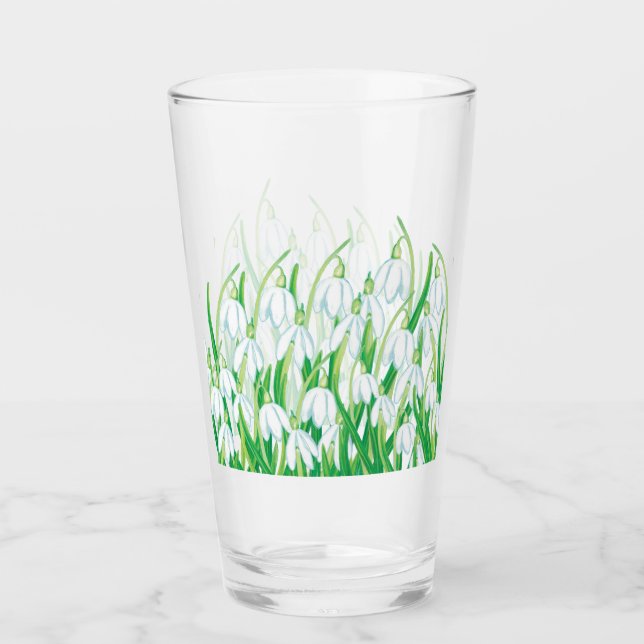 Vår Snowdrops Galanthus Glaskopp (Framsida)
