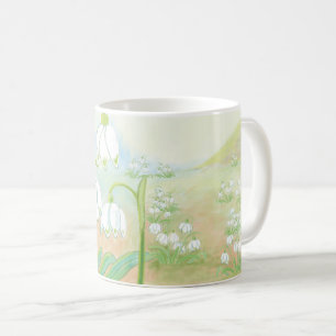 Vår Snowflake, Leucojum vernum Illustration Kaffemugg