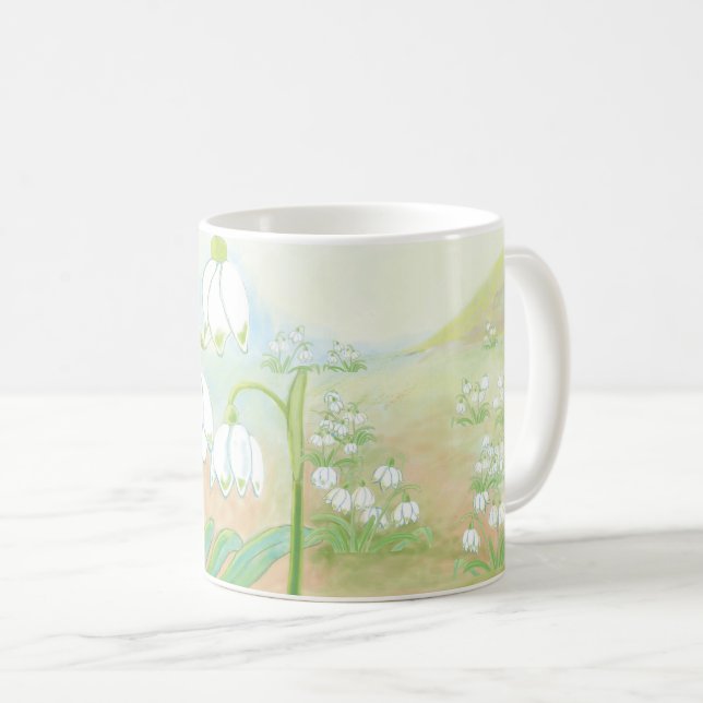 Vår Snowflake, Leucojum vernum Illustration Kaffemugg (Framsida höger)