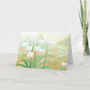 Vår Snowflake, Leucojum vernum Illustration Kort