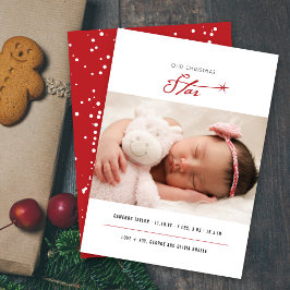 Vår Snyggt i julstjärnan Baby Photo Modern Bird Julkort