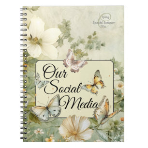 Vår Social Media Cottage Chic Meadow Wildblommor Anteckningsbok