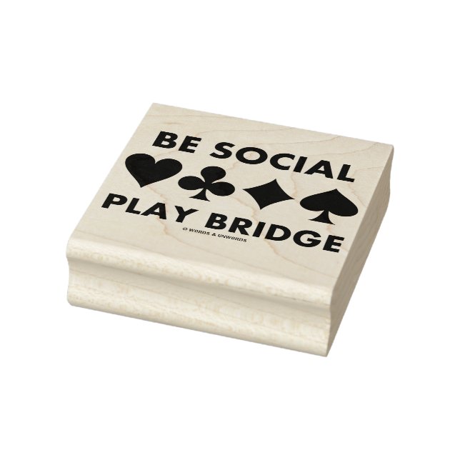 Var Social Spela Bridge Fyra Färgssymboler Råd Stämpel (Stämpel)