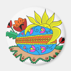 Vår Sol och Pysanka Magnet