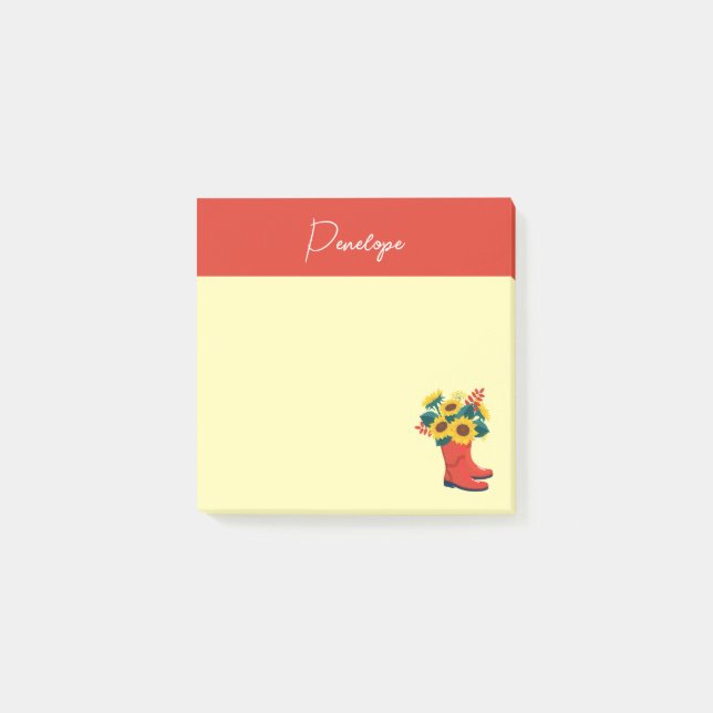 Vår Solblommor och regnbåge Post-it Block (Framsida)