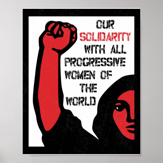 Vår solidaritet med alla progressiva kvinnor poster (Framsidan)
