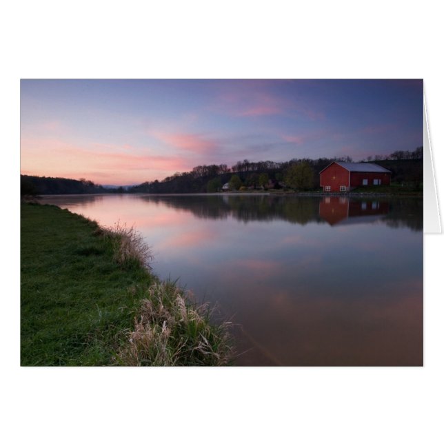 Vår Soluppgång vid Sjö Shenandoah Hälsningskort (Framsidan Horizontal)