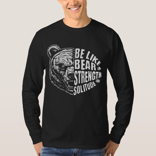 Var som björn i styrka och styrka t shirt (Framsida)
