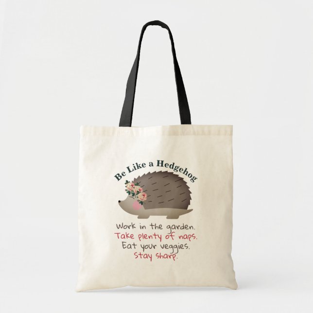 Var som en Hedgehog Tote Bag Tygkasse (Framsidan)