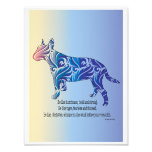 Var som orkan och tiger BULL TERRIER art Fototryck