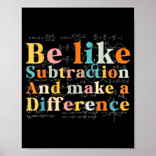 Var som subtraktion Math Citat för lärare Studen Poster