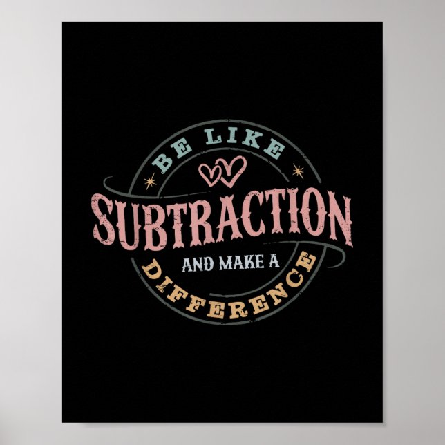 Var som subtraktion och gör skillnad på Morsa på e Poster (Framsidan)