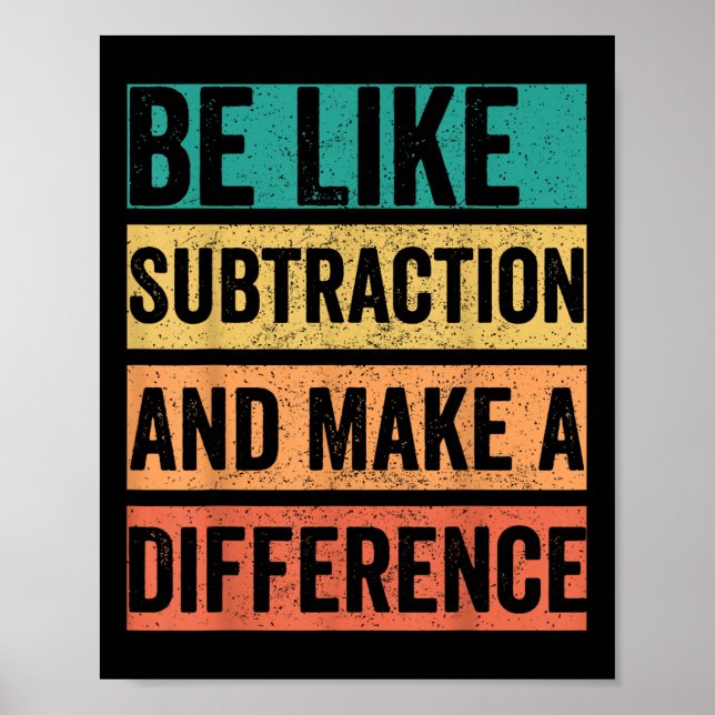 Var som subtraktion och gör skillnad  poster (Framsidan)