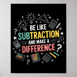Var som subtraktion och gör skillnad Rolig Ma Poster