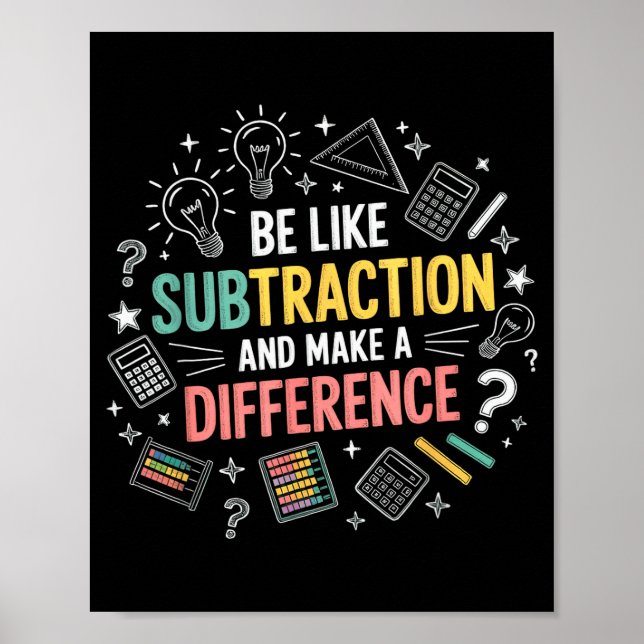 Var som subtraktion och gör skillnad Rolig Ma Poster (Framsidan)
