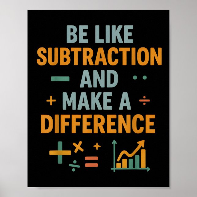 Var som subtraktion och gör skillnad Rolig Ma Poster (Framsidan)