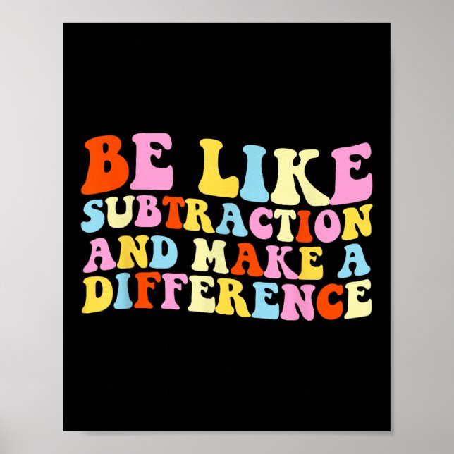 Var som subtraktion och gör skillnad Rolig Ma Poster (Framsidan)