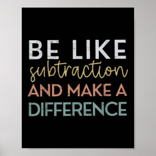 Var som subtraktion och gör skillnad Rolig Ma Poster