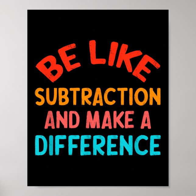 Var som subtraktion och gör skillnad Rolig Ma Poster (Framsidan)