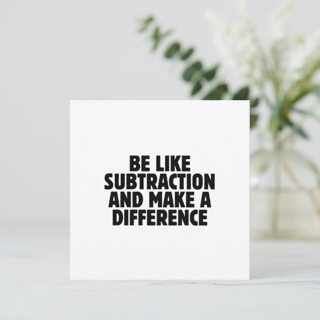 Var som subtraktion... rolig matte-citat inbjudningar (Stående Fram)
