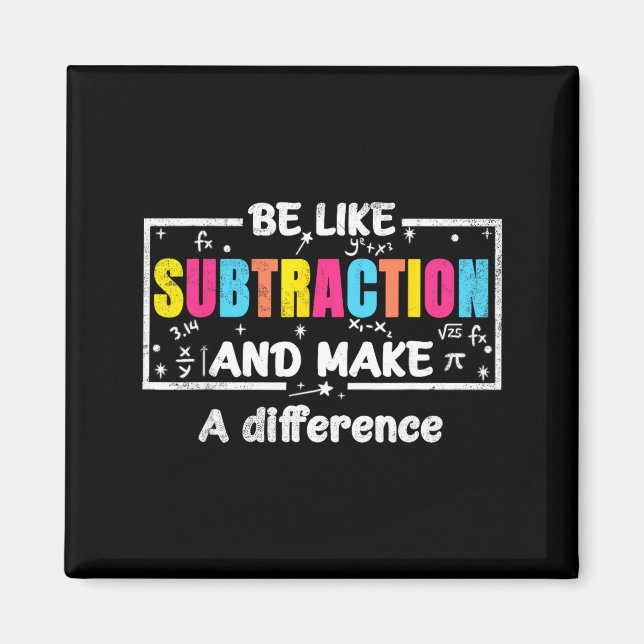 Var som subtraktion Roligt matte-citat Lärarpresen Magnet (Framsidan)