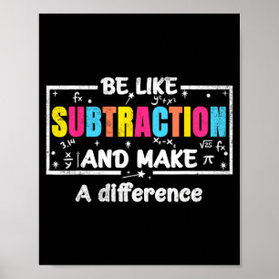 Var som subtraktion Roligt matte-citat Lärarpresen Poster