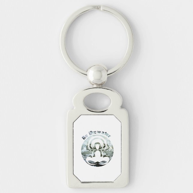 Var som vatten dagligen rektangulärt silverfärgad nyckelring (Framsidan)