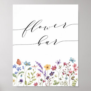 Vår Sommar Blommig Bröllopsdusch Blomsterbar Post Poster