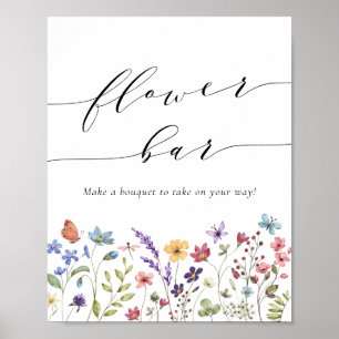 Vår Sommar Blommig Bröllopsfest Blomsterbar Post Poster