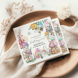 Vår Sommar-Blommigten "Little Älvors Girl Birthday Pappersservett
