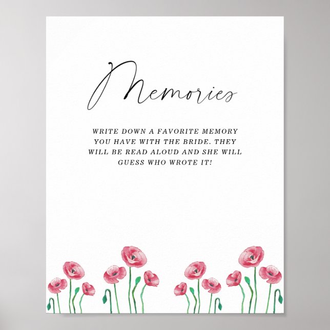 Vår sommar blomster minnen med bruden poster (Framsidan)