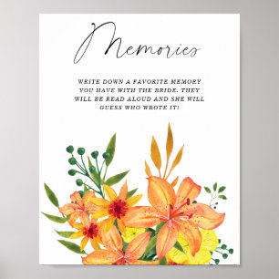 Vår sommar blomster minnen med bruden poster