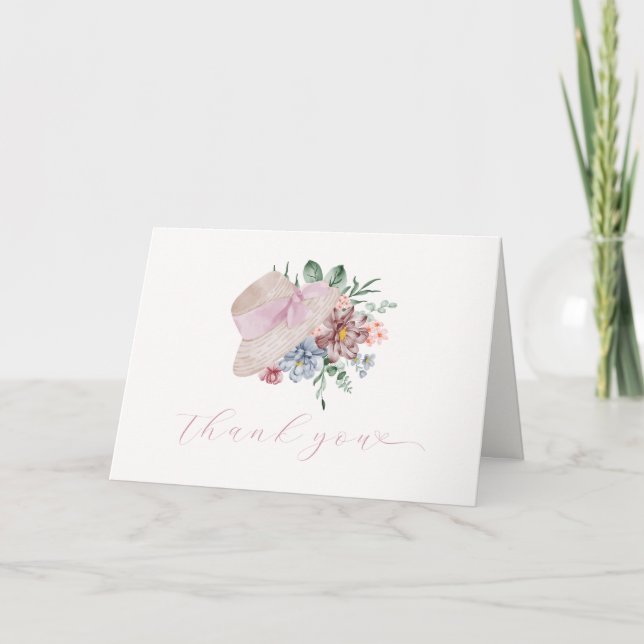 Vår sommar-Blomsterträdgård, babyskor Tack Kort (Framsida)