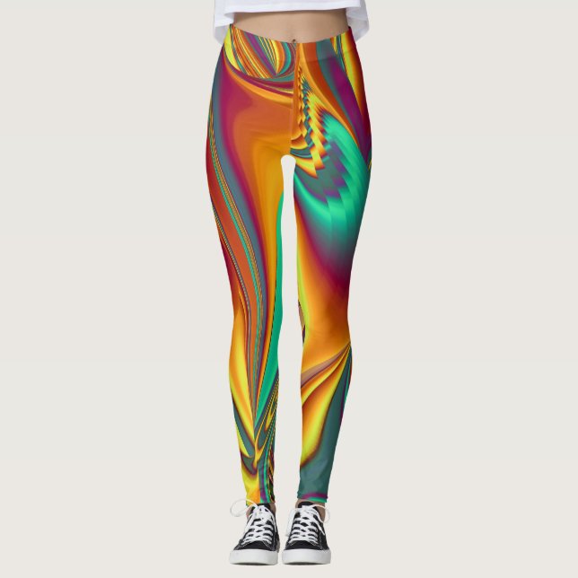 Vår Sommar Höst Blommor Magi Leggings (Framsida)