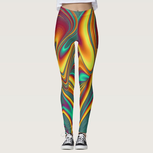 Vår Sommar Höst Blommor Magi Leggings (Framsida)