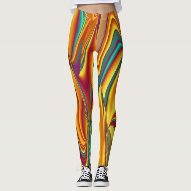 Vår Sommar Höst Blommor Magi Leggings (Framsida)