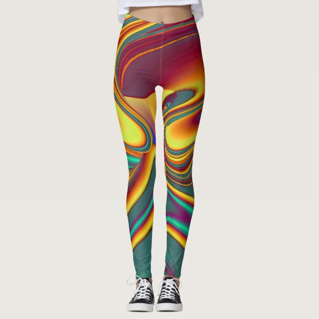 Vår Sommar Höst Blommor Magi Leggings (Framsida)