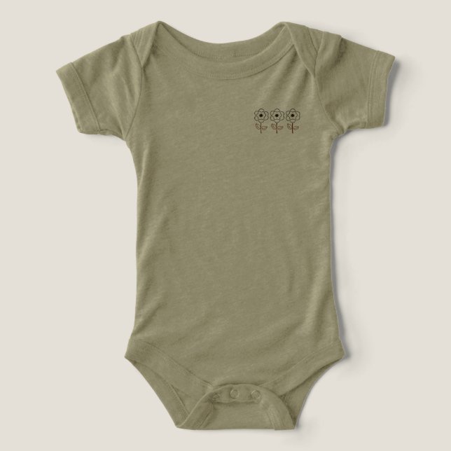 Vår sommar kvinnors minimalistiska blomma  t shirt (Design Framsida)