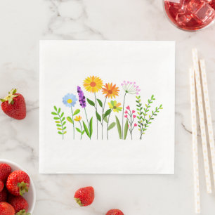 Vår sommar vilda blommor pappersservett