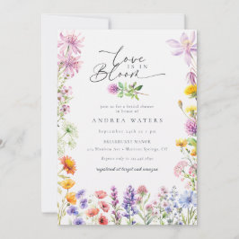 Vår sommar vildblomma | Färgglad bröllopsdusch Inbjudningar