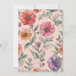 Vår sommar vismblommor blommigt Sweet 16 rosa Inv. Inbjudningar