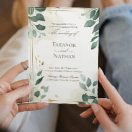 vår sommaren bröllop och grönt löv inbjudningar