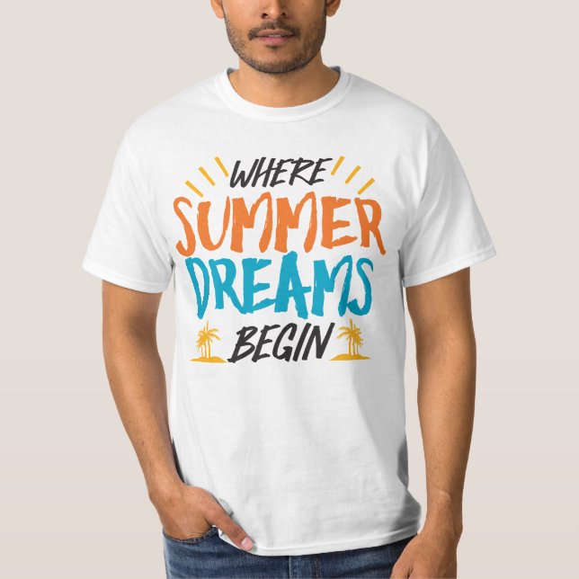 Var sommaren Dreams börjar i Tropical Paradise T Shirt (Framsida)