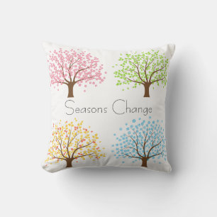 Vår, sommarhösthösten Winter Träd Pillow Kudde