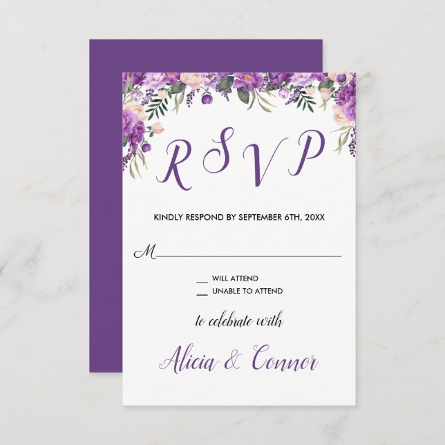 Vår Sommarmässing Blommig RSVP-svar Inbjudningar (Fram/baksida)